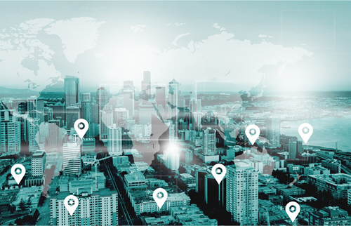 City map visual for the Mipinz location-first platform